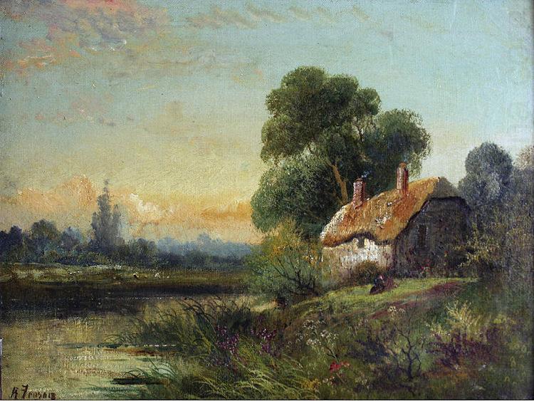 Robert Fenson View with a Cottage by a Stream china oil painting image